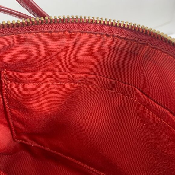 COACH F52881 Crossgrain Leather East West Crossbody Red + Envelope Clutch, Tag - Picture 7 of 10